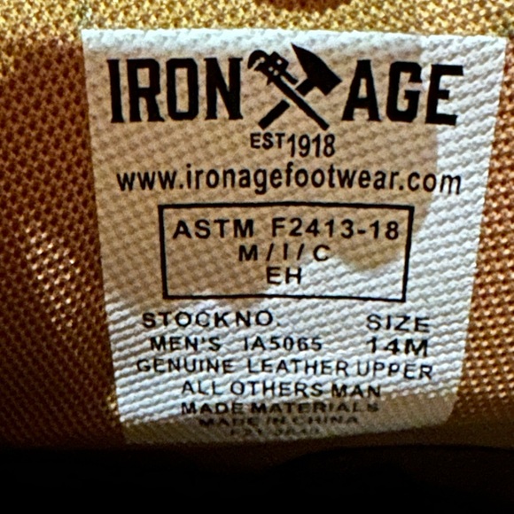 IRON AGE men’s REINFORCER MEN'S BROWN 6" WEDGE WORK BOOT IA5061 - Picture 14 of 15